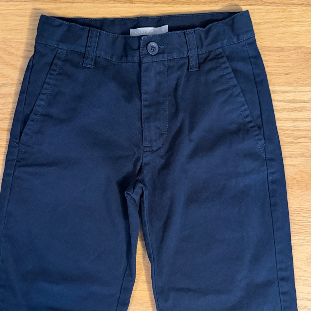 Nordstrom Youth Navy Blue Cotton Chino Khakis, size 8